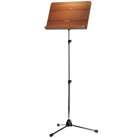 K&M 118/4 Notenpult chrom, Walnuss Holzplatte, extra lang