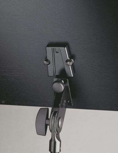 K&M 118/1 Notenpult Nickel mit schwarzer Holzplatte