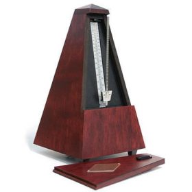   Wittner 811M Metronom Pyramide Holz, matt mahagoni mit Glocke