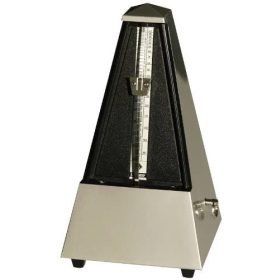 Wittner Metronom Pyramide matt silber, mit Glocke