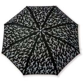 Vienna World Regenschirm, faltbar mit Violinschlüssel weiß