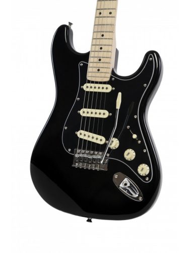 Flight EST11 elektromos gitár stratocaster, fekete