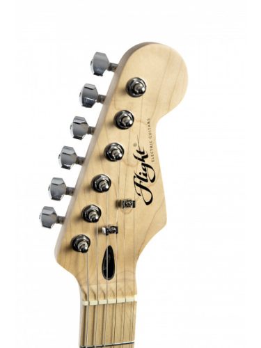 Flight EST11 elektromos gitár stratocaster, fekete