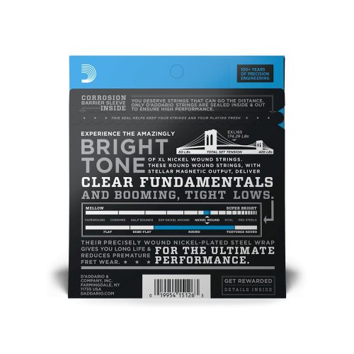D’Addario EXL165 Regular Light Top / Medium Bottom .045-.105 - bass strings