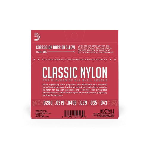 D’Addario EJ27N Clear Nylon Normal Tension - classical guitar string set