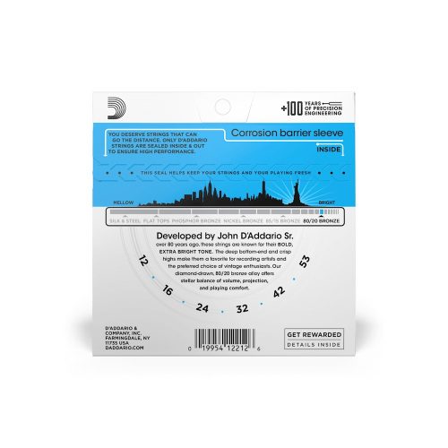 D’Addario EJ11 80/20 Bronze Light .012-.053 - Western-Gitarrensaiten