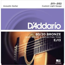   D’Addario EJ13 11-52 80/20 Bronze Custom Light - Western-Gitarrensaiten