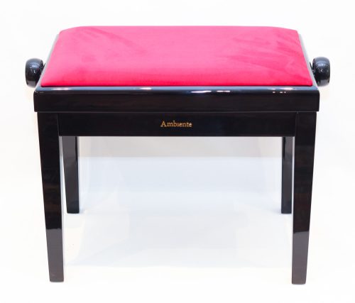 Ambiente Piano Bench AMB23-PBK-VBR Black Polished + Red Velvet