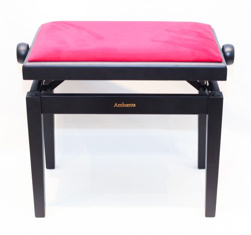 Ambiente Piano Bench AMB23-MBK-VBR Black Matte + Red Velvet