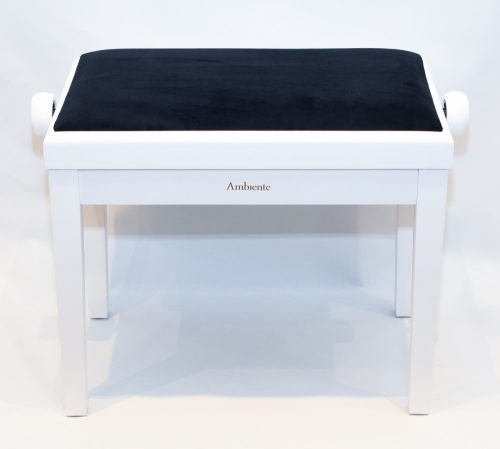 Ambiente Piano Bench AMB23-PWH-VBK White Polished + Black Velvet