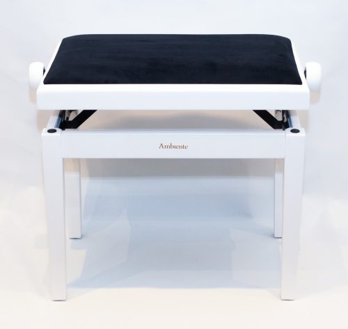 Ambiente Piano Bench AMB23-PWH-VBK White Polished + Black Velvet