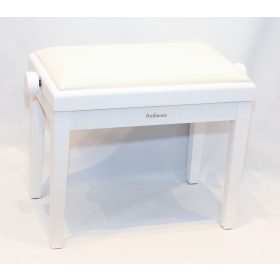   Ambiente Piano Bench AMB23-PWH-VWH White Polished + White Velvet