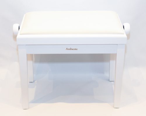 Ambiente Piano Bench AMB23-PWH-VWH White Polished + White Velvet