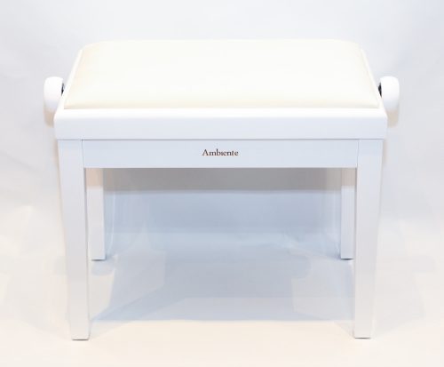 Ambiente Piano Bench AMB23-MWH-VWH White Matte + White Velvet