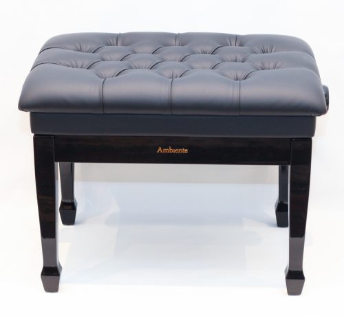 Ambiente Piano Bench AMB6-PBK-LBK Black Polished + Black Leather