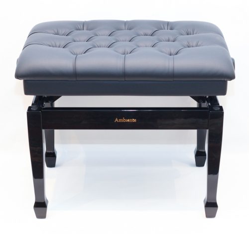 Ambiente Piano Bench AMB6-PBK-LBK Black Polished + Black Leather