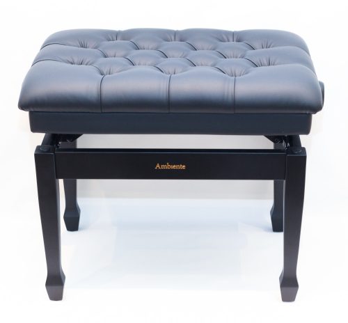 Ambiente Piano Bench AMB6-MBK-VBK Black Matte + Black Leather