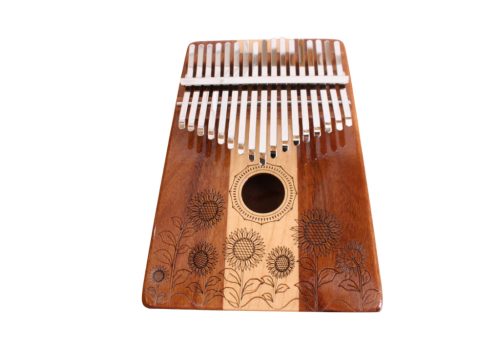 Ambiente KC-17 kalimba, 17 hang, barna fényes, virágminta
