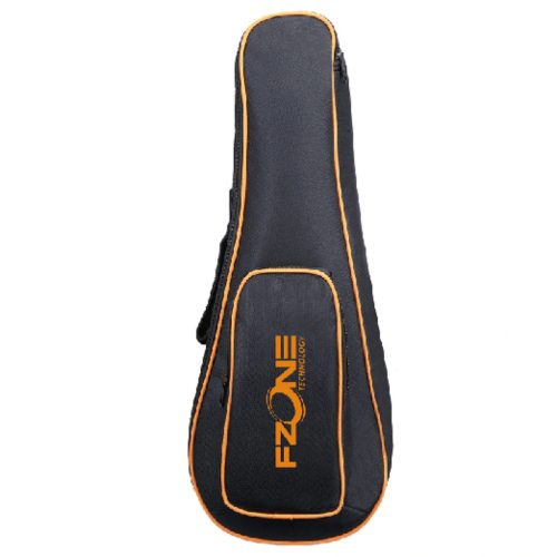FZONE CUB-3 koncert ukulele bélelt huzat, fekete 10mm